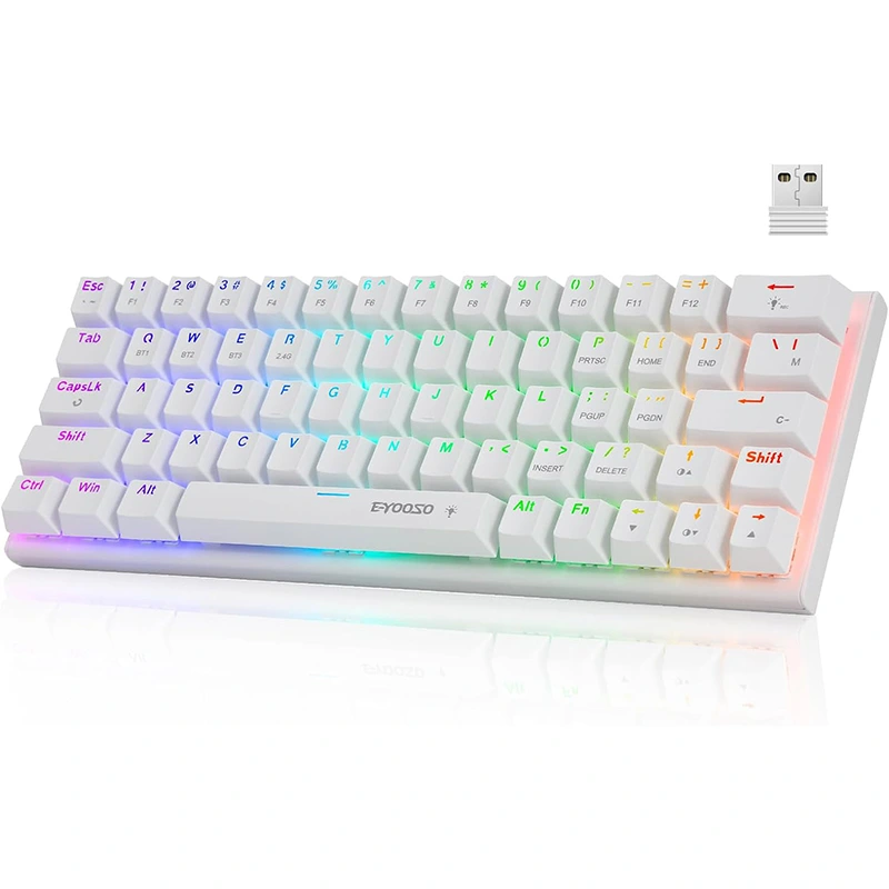 63 RGB Keys Langaton BT 2,4 GHz type-c Mekaaninen pelinäppäimistö