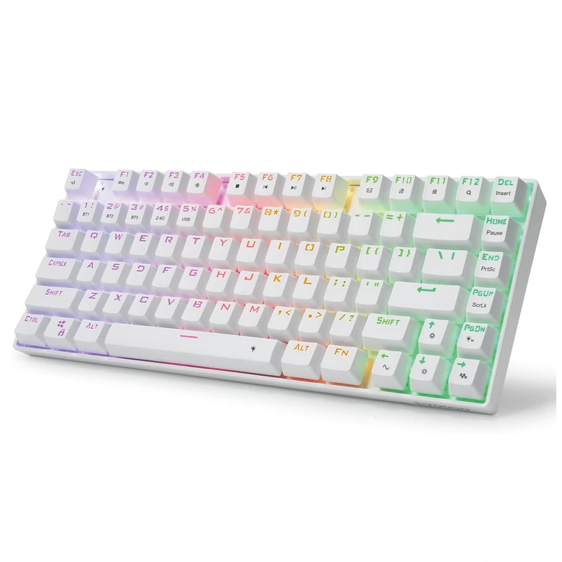 81 näppäimen langaton Bluetooth 2,4 GHz RGB mekaaninen näppäimistö