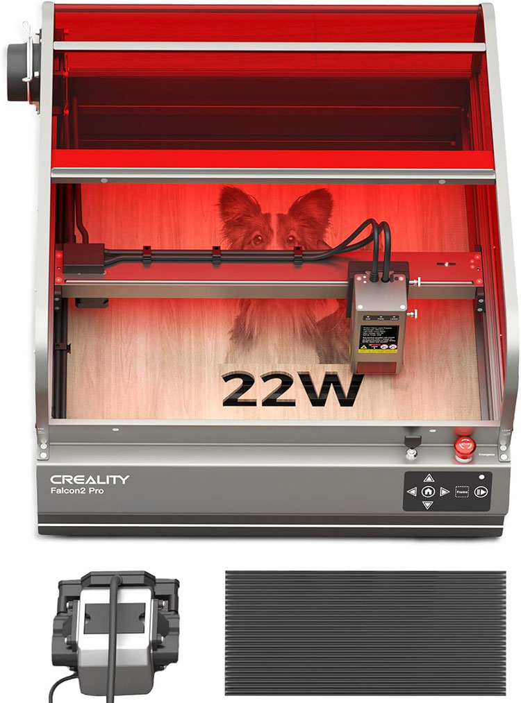 Falcon 2 pro 22W laserkoteloitu kaiverrus