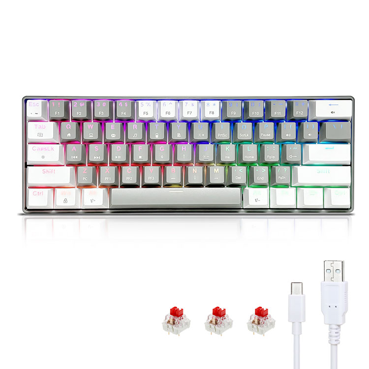 Kannettava 60 % RGB mekaaninen pelinäppäimistö